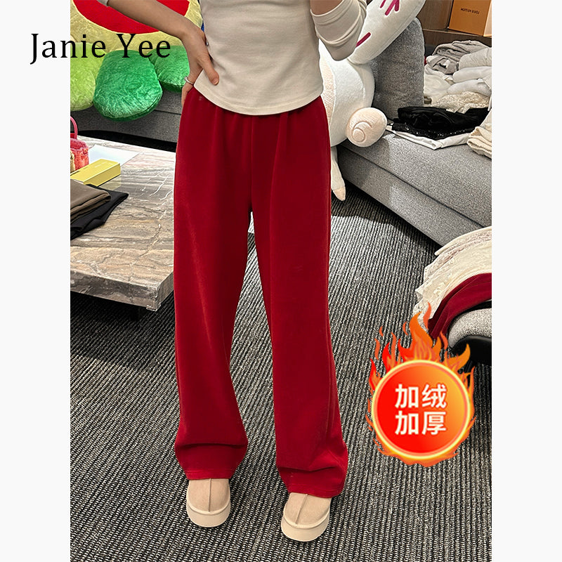 24A0025 Red Double-Sided Velour Pants