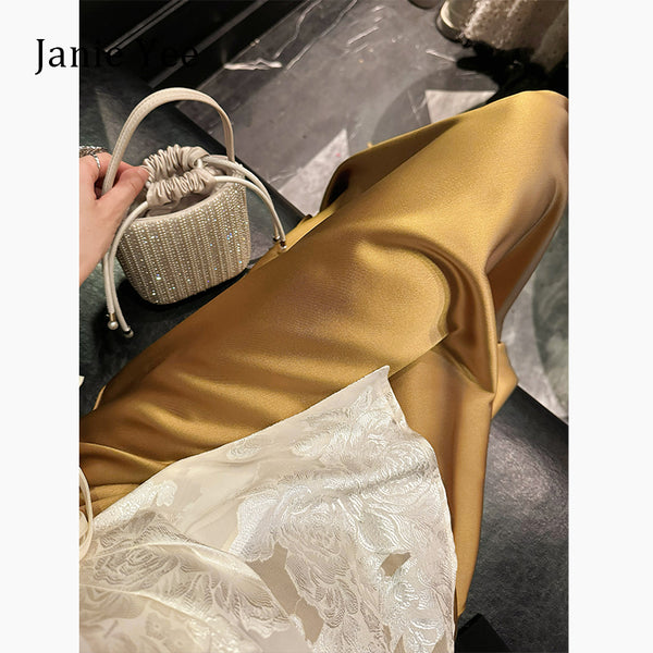 24A0326 Gold acetate skirt