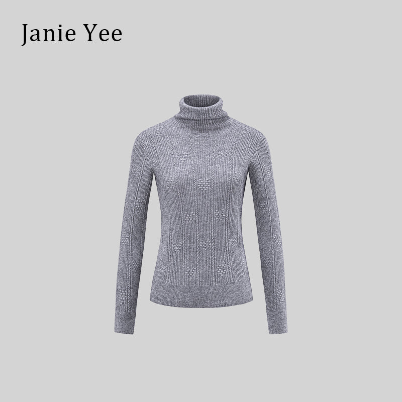 23AW02-0002 Silver Gray Turtleneck Sweater