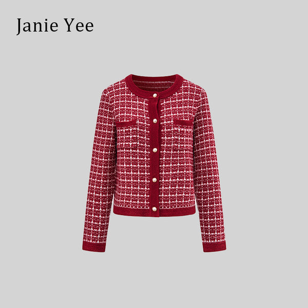 23AW02-0007 Cherry red cardigan sweater