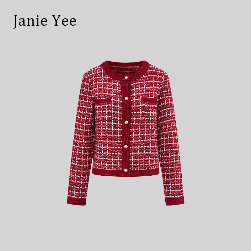 23AW02-0007 Cherry Red Wool Cardigan