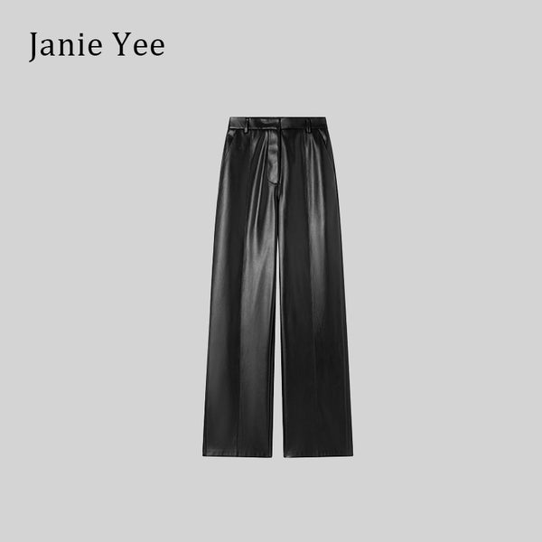 23AW03-0003 Black leather trousers