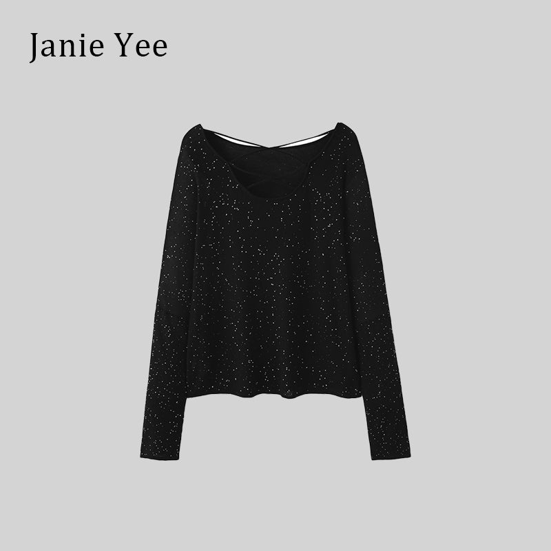 23AW02-0013 Black Round Neck Top