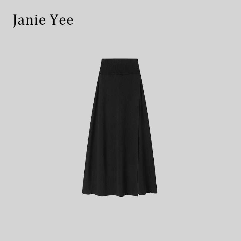 23AW04-0001 Black Knit Midi Skirt