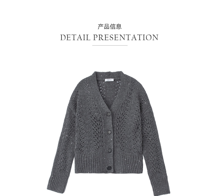 23A0103 Knit Cardigan in Deep Gray