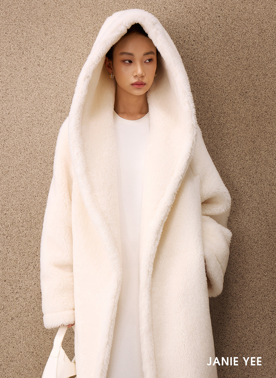 liter（韓国）carol wool alpaca coat ウールコート　白 Long Baby Alpaca Swing Coat - Fitted – Alpaca Collections