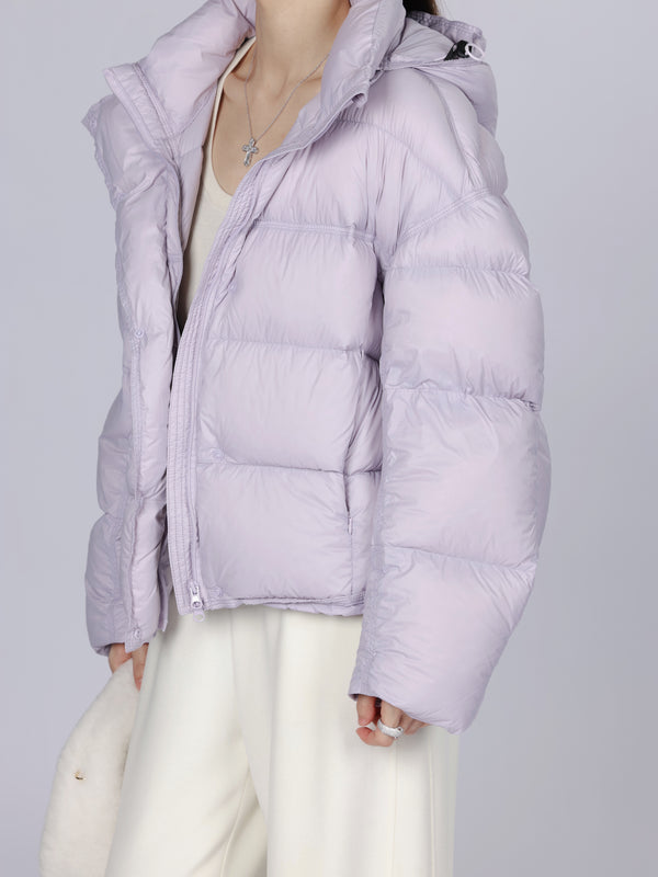 Janie Yee Lavender Short Puffer Jacket with Goose Down