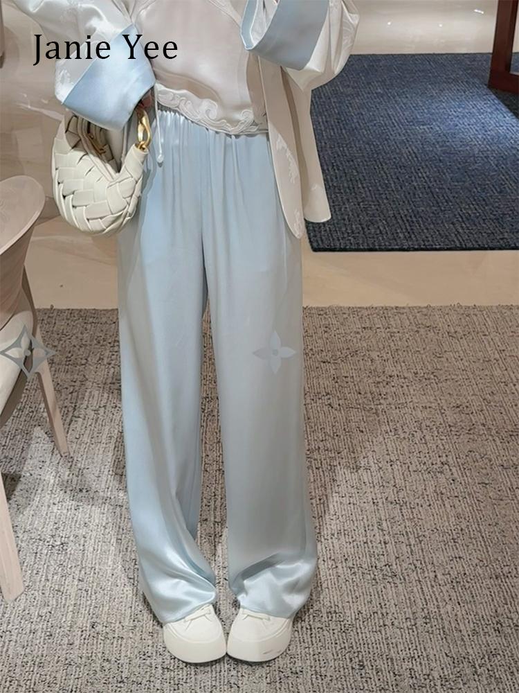 24a0128 Light Blue Acetate Pants for Women