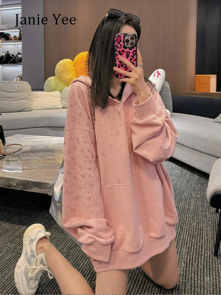 24a0069 Rhinestone Sweatshirt with Embellished Details